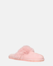 MIDORI - pantofole rose con pelliccia e camoscio