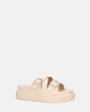 NIVI - sandali platform in glassy beige