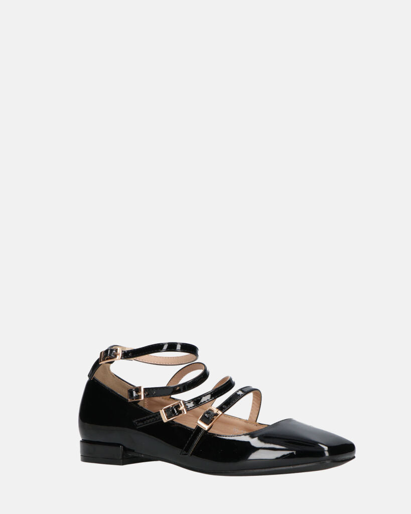 ZAWE - sandali in glassy nero con cinturini