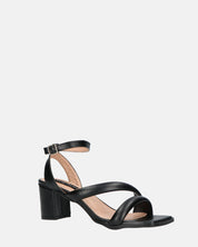 HIROE - sandales à talons et bride en éco-cuir noir