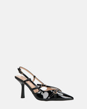 NAIRA - decolette in glassy nero con cinturini