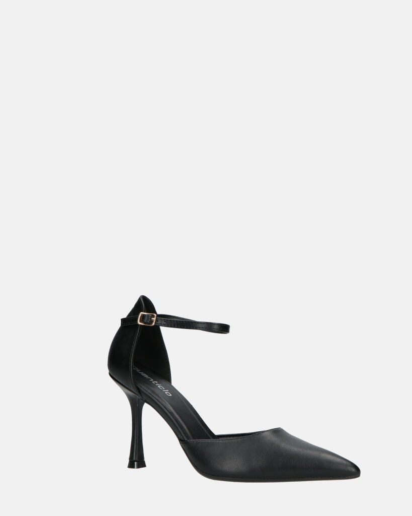 MEENA - decolette nero con cinturino e soletta nera