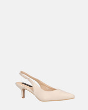 BEVERLIE - decollete con tacco in ecopelle beige