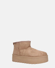 MIREIA - stivaletti bassi beige in camoscio e interno imbottito