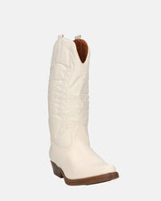 NILLA - stivali camperos beige con ricami
