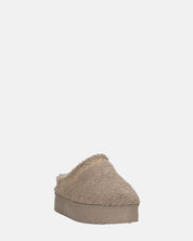 SHIGE - pantofole platform grigie con ricami