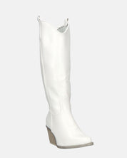 LIANA - camperos con tacco in ecopelle bianco