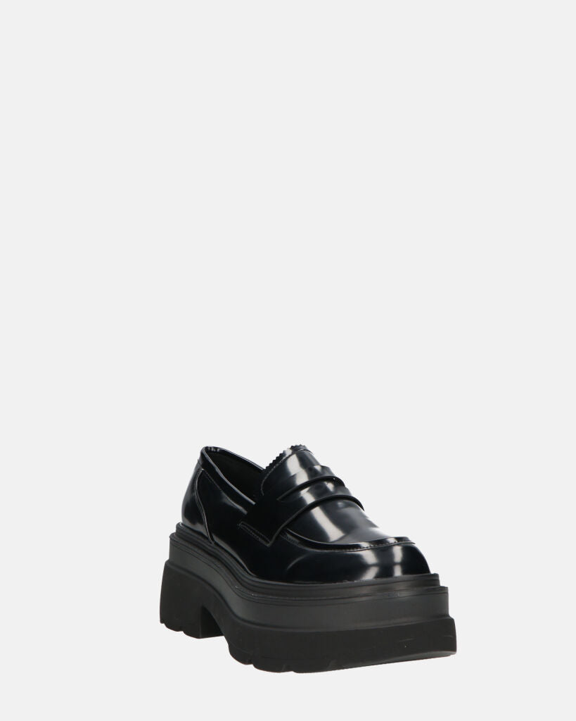 BICE - scarpe basse mocassini platform neri