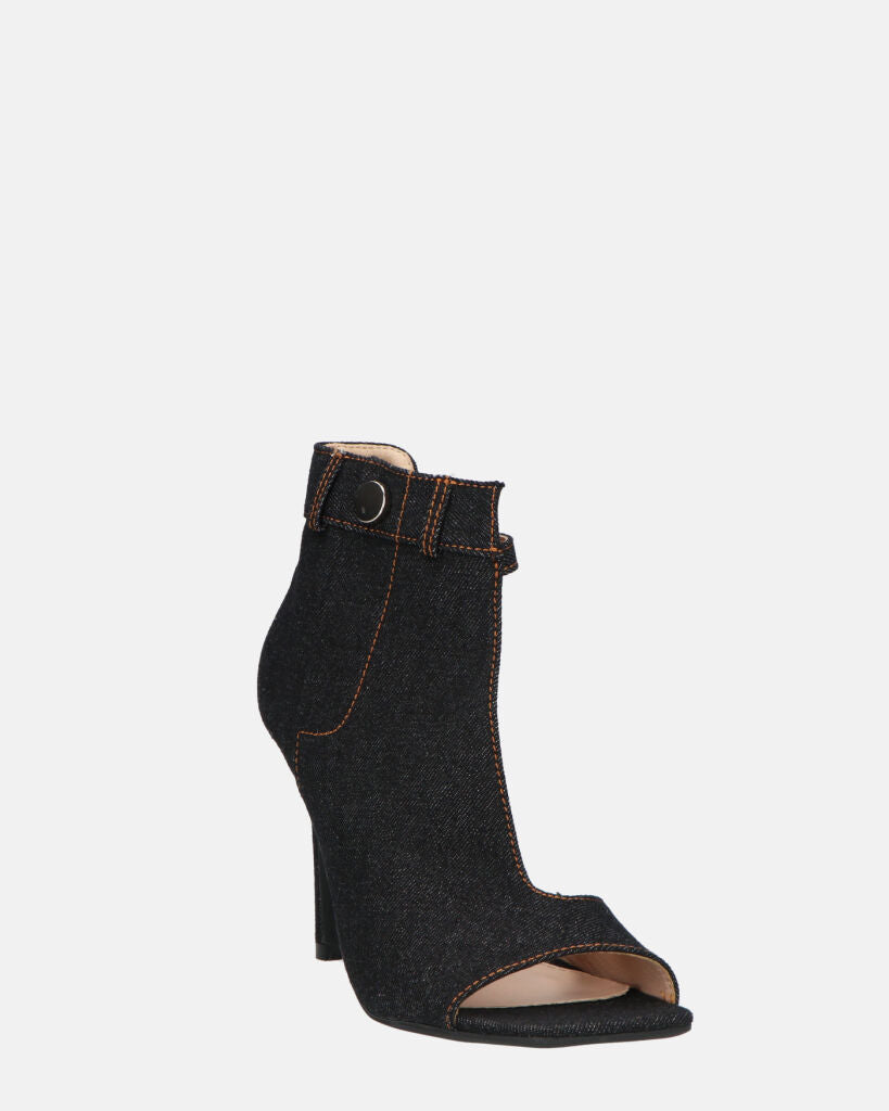 GEMA - scarpe con tacco in denim nero