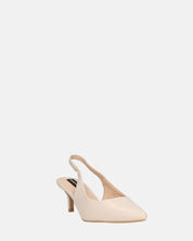 BEVERLIE - decollete con tacco in ecopelle beige