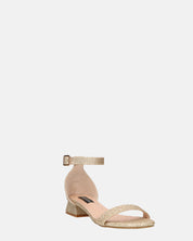 WANDA - sandali con tacco basso in glitter oro
