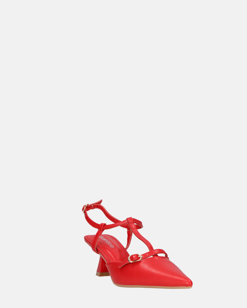 RASHIDA - decolette con tacco basso rosso