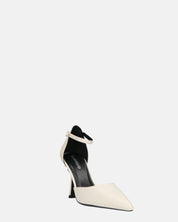 MEENA - decolette bianco con cinturino e soletta nera