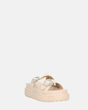 NIVI - sandali platform in glassy beige