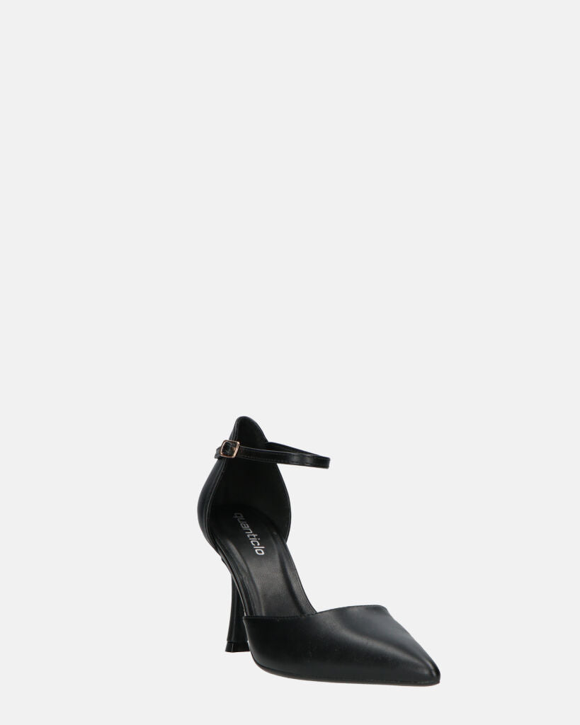 MEENA - decolette nero con cinturino e soletta nera