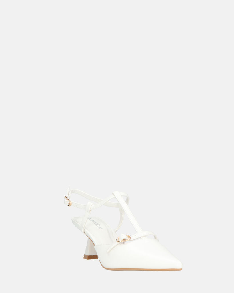 RASHIDA - decolette con tacco basso bianco