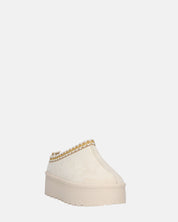 ZELDA - pantolofe platform in camoscio beige chiaro