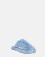 NOARA - pantofole in pelliccia blu chiuse in punta