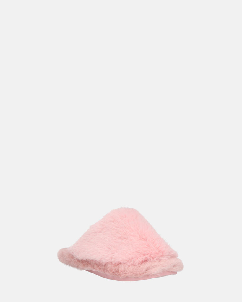 NOARA - pantofole in pelliccia rosa chiuse in punta