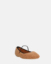 ALISSA - ballerine marrone effetto peluche con suola beige