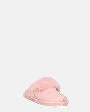 MIDORI - pantofole rose con pelliccia e camoscio