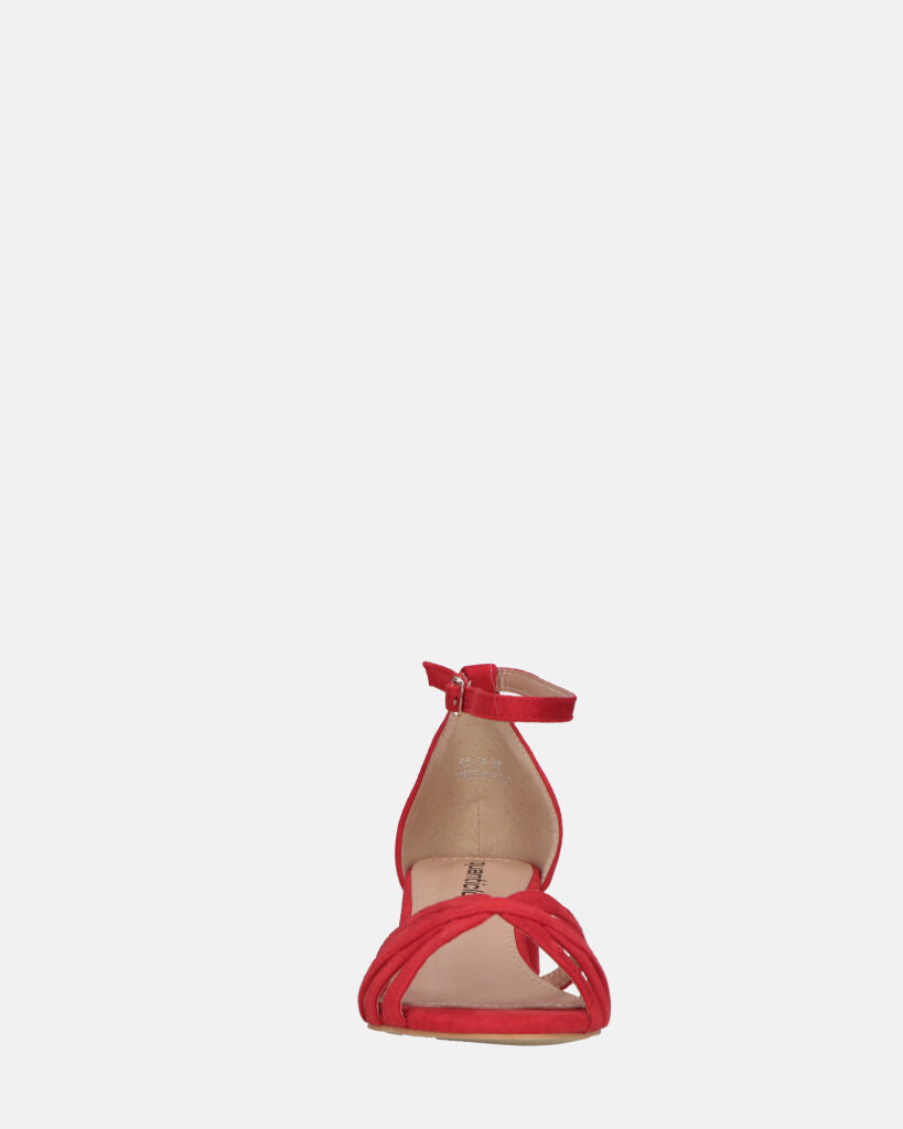 THEMA - sandali bassi in camoscio rosso e cinturino