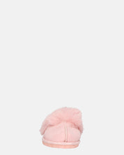 MIDORI - pantofole rose con pelliccia e camoscio