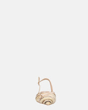INEZ - sandali beige con dettagli di paglia intrecciata e fibbie