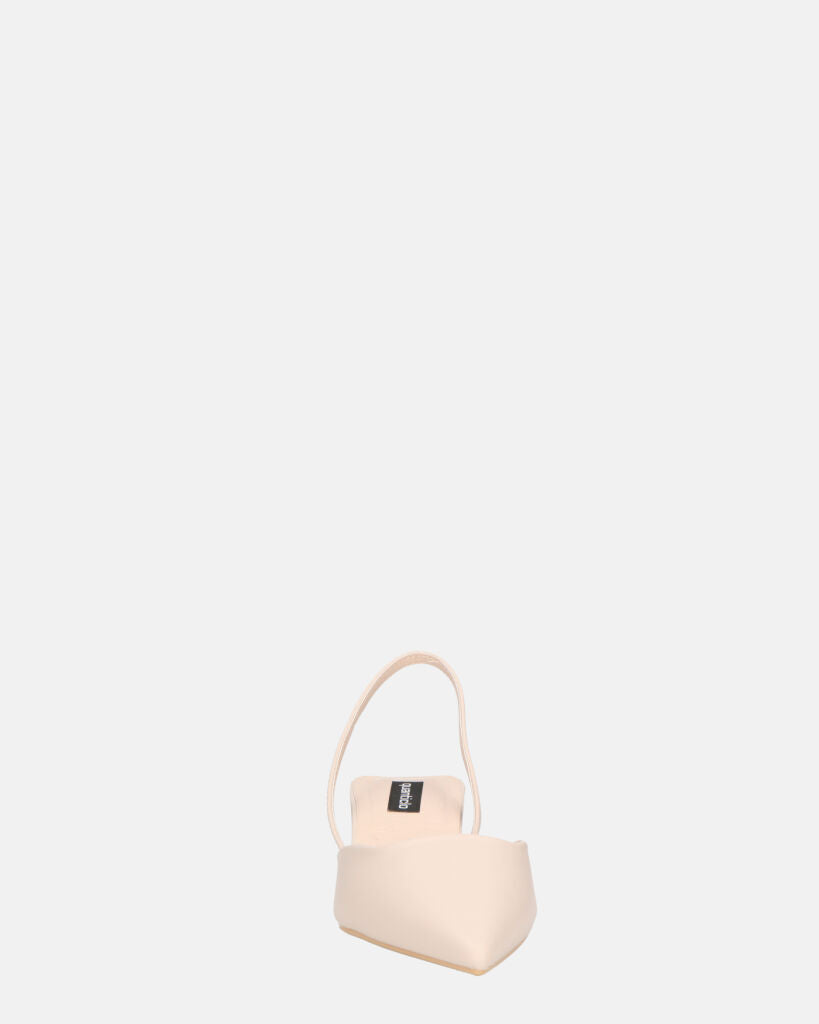 NIEVES - scarpe beige slingback con tacco kitten