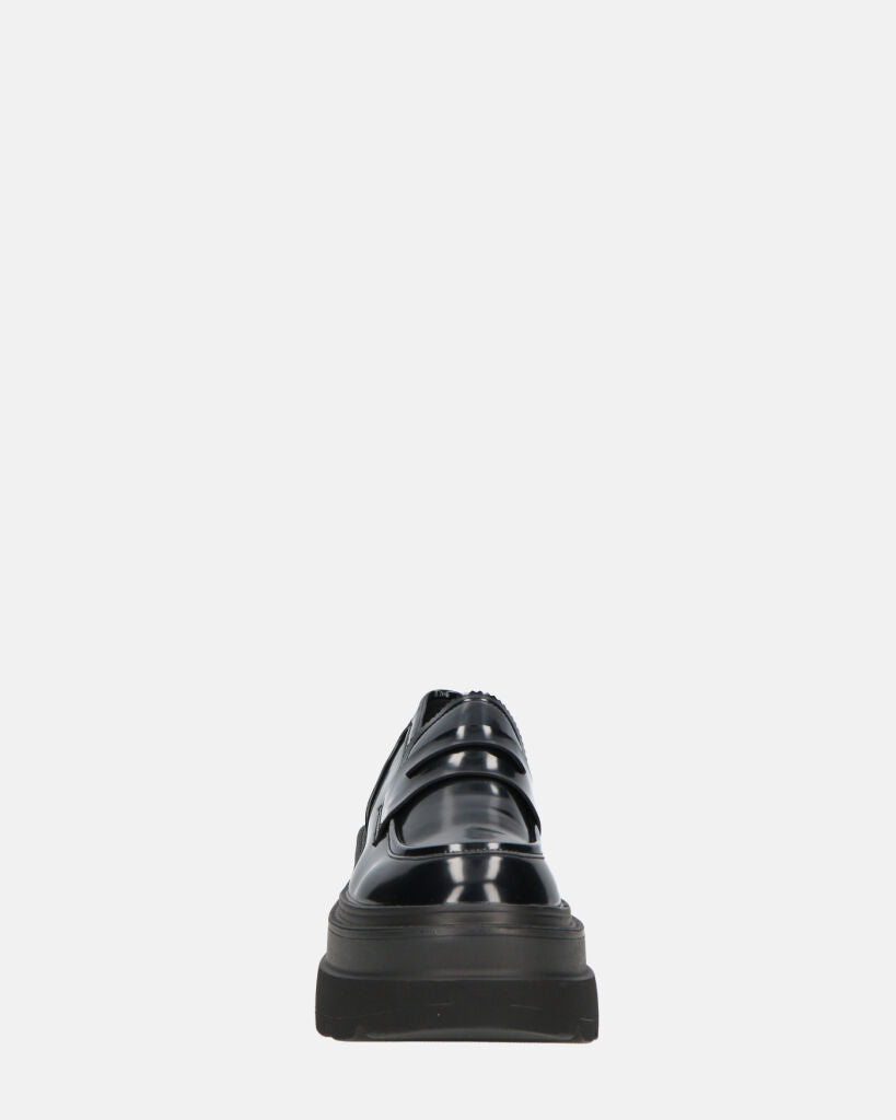 BICE - scarpe basse mocassini platform neri