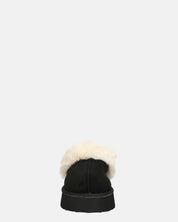 NEVE - ciabatte con pelliccia beige e platform nero