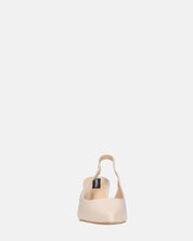 BEVERLIE - decollete con tacco in ecopelle beige