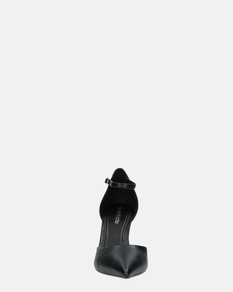 MEENA - decolette nero con cinturino e soletta nera