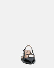 FARAI - sandali in glassy nero con tacco e cinturino