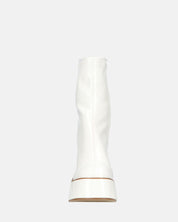 MYA - stivaletti platform con tacco alto in glassy bianco