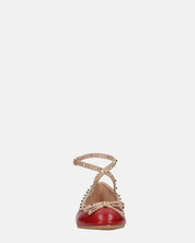 MAHIKA - ballerine bordeaux con borchie dorate