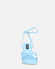WINONA - sandali in glassy azzurro con tacco squadrato