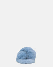 SUZUE - ciabattine aperte in punta in pelliccia azzurra