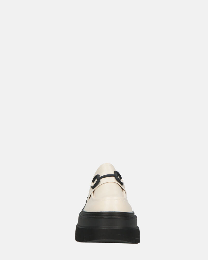BESSIE - scarpe bianche platform con decorazione