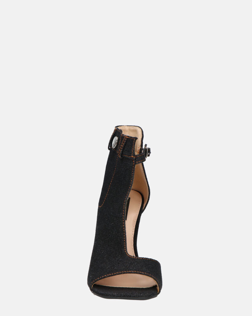GEMA - scarpe con tacco in denim nero