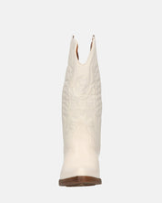 NILLA - stivali camperos beige con ricami