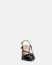 NAIRA - decolette in glassy nero con cinturini