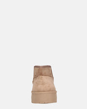 MIREIA - stivaletti bassi beige in camoscio e interno imbottito