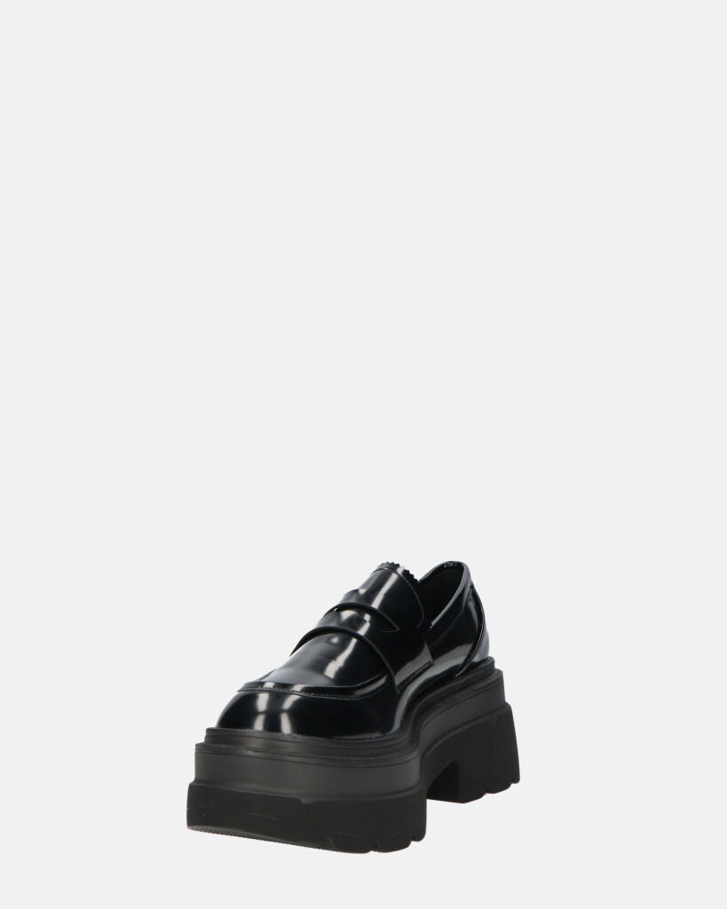 BICE - scarpe basse mocassini platform neri