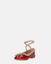 MAHIKA - ballerine bordeaux con borchie dorate