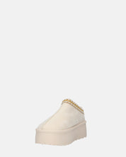 ZELDA - pantolofe platform in camoscio beige chiaro