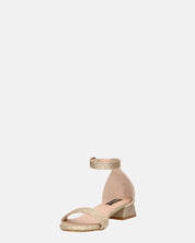 WANDA - sandali con tacco basso in glitter oro