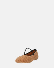 ALISSA - ballerine marrone effetto peluche con suola beige