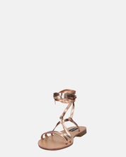 SEA - sandali bassi con fasce e cordini bronzo metallico