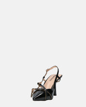 NAIRA - decolette in glassy nero con cinturini
